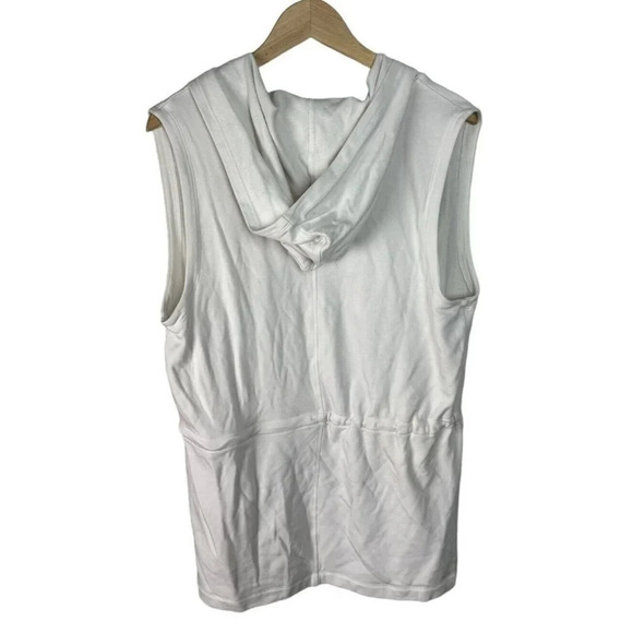 Fabletics Hannah Vest White Size Medium Hoodie Stretch Sleeveless Women’s - Picture 4 of 8